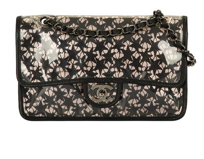 Chanel CC Single Flap Star, &pound;2,200, Handbags, Black/Pink, Lambskin Leather/PVC, Front view